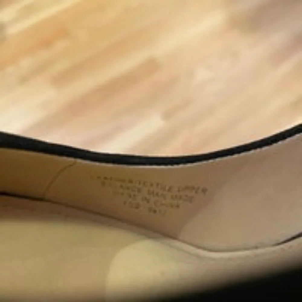 Enzo Angiolini black suede crystal platform heels size 8 event gala prom